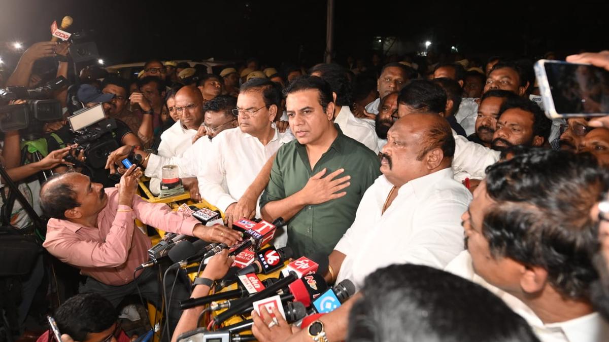 ED questions KTR for 7 hours; BRS leader seeks a live debate with Telangana CM on cases against them